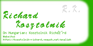 richard kosztolnik business card